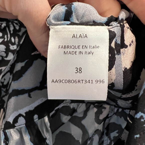 Alaia Blue and Black Patterned Top - Picture 10 of 10